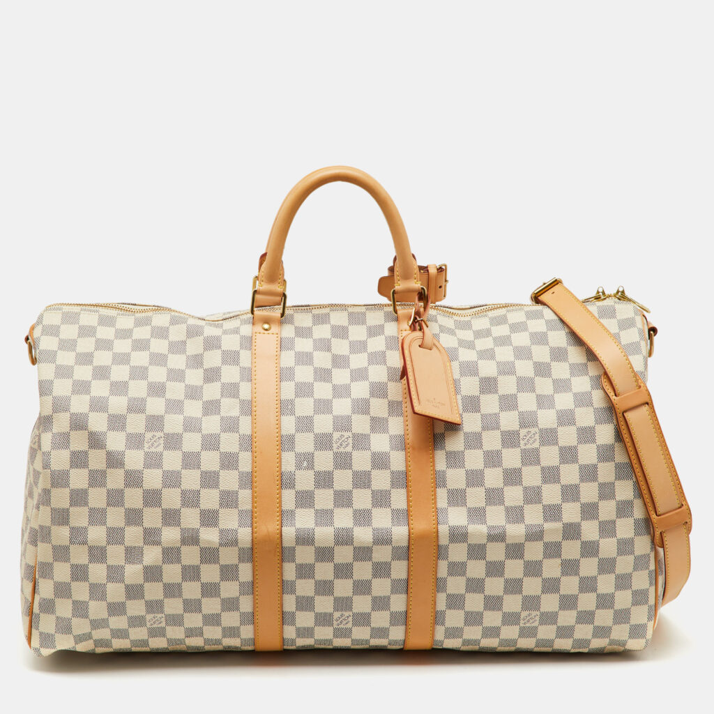 Louis Vuitton Damier Azur Canvas Keepall Bandoulière 55 Bag