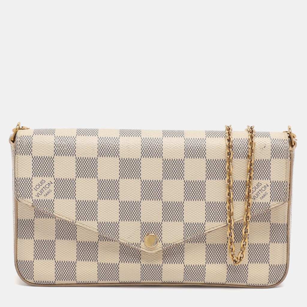 Louis Vuittion Damier Azur Coated Canvas Pochette Felicie Bag
