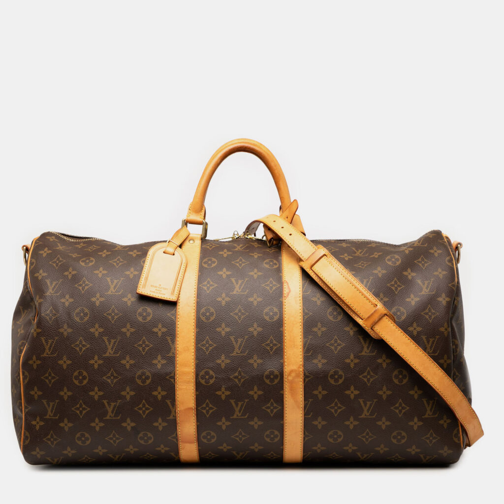 Louis Vuitton Keepall Bandoulière 55 Brown Monogram Canvas Duffel Bag Louis Vuitton Keepall Bandoulière 55 Brown Monogram Canvas Duffel Bag