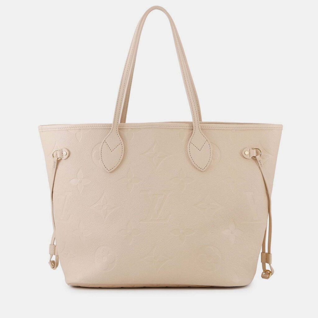 Louis Vuitton Neverfull MM Grey Monogram Empreinte Leather Tote Bag Louis Vuitton Neverfull MM Grey Monogram Empreinte Leather Tote Bag
