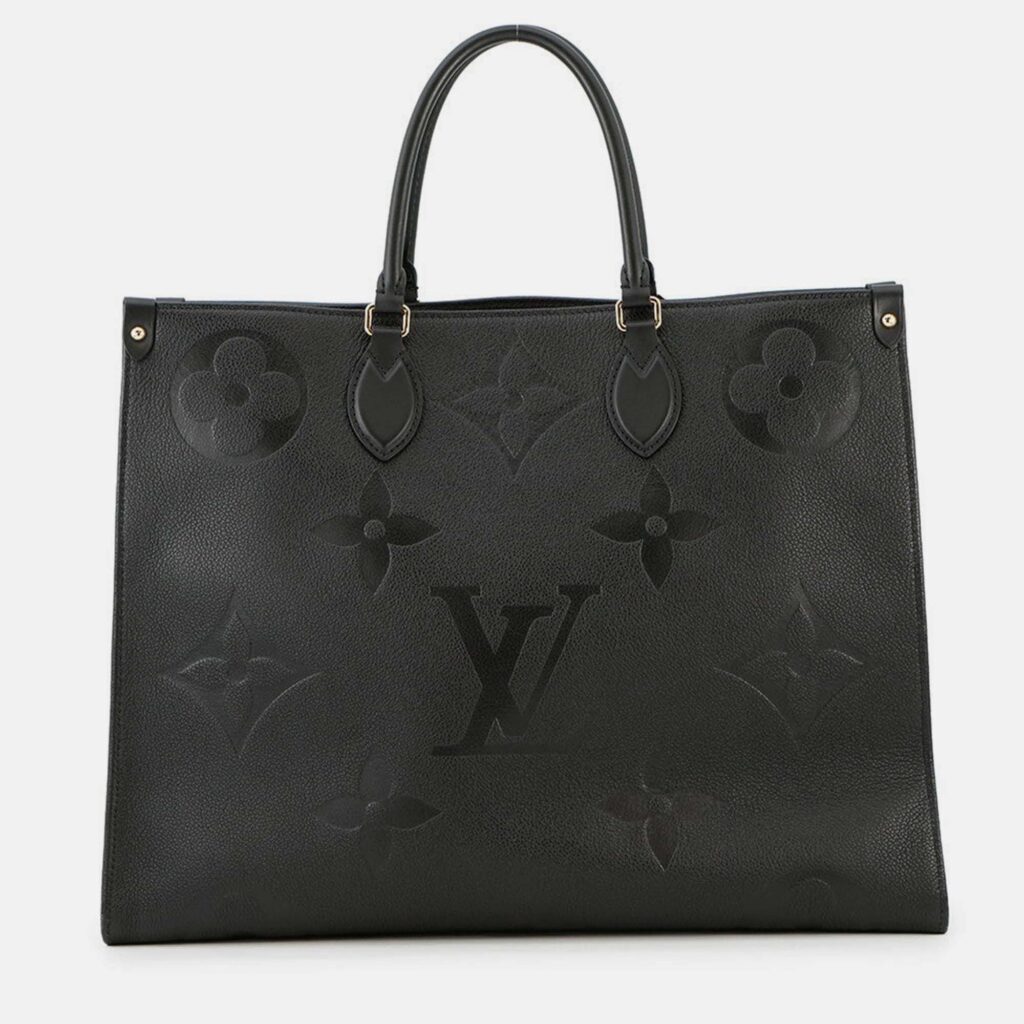 Louis Vuitton Onthego GM Black Monogram Empreinte Leather Tote Bag Louis Vuitton Onthego GM Black Monogram Empreinte Leather Tote Bag