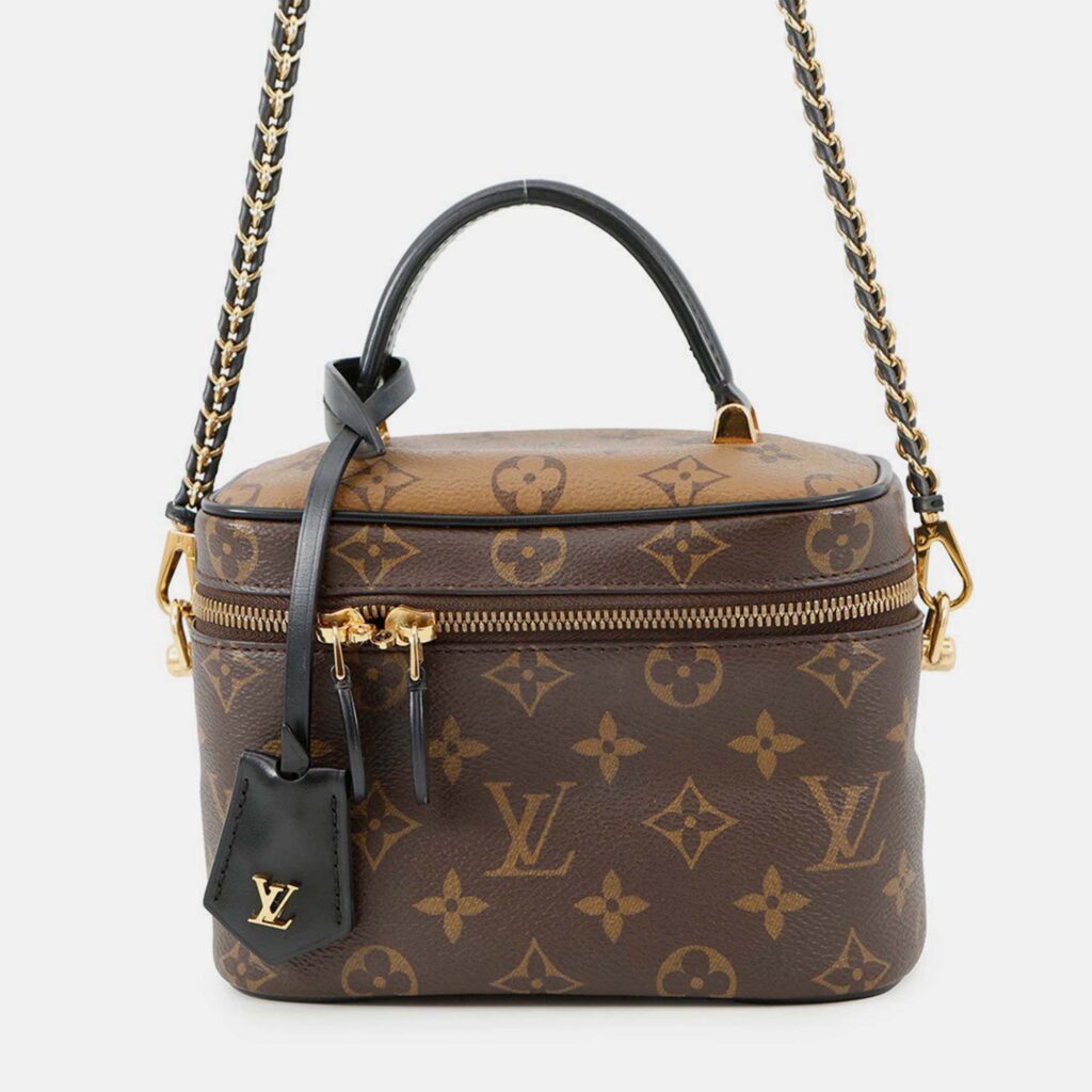 Louis Vuitton Vanity NV PM Black Brown Monogram Reverse Canvas Top Handle Bag Louis Vuitton Vanity NV PM Black Brown Monogram Reverse Canvas Top Handle Bag