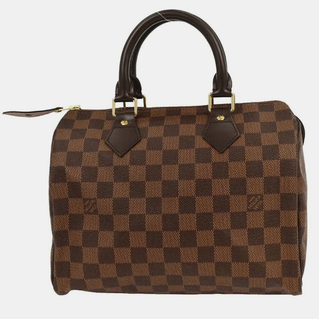Louis Vuitton Speedy 25 Damier Ebene Canvas Top Handle Bag Louis Vuitton Speedy 25 Damier Ebene Canvas Top Handle Bag