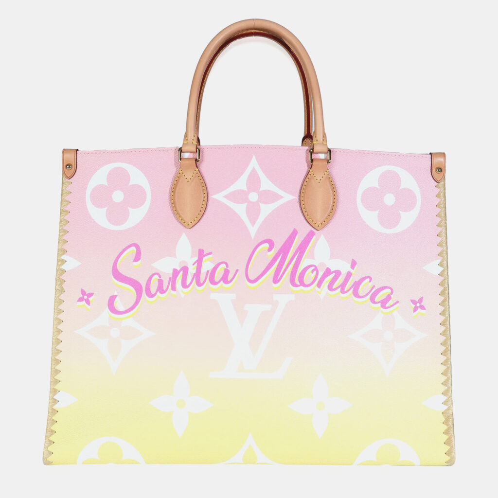 Louis Vuitton By The Pool Monogram Giant Onthego GM Pink Coated Canvas Tote Bag