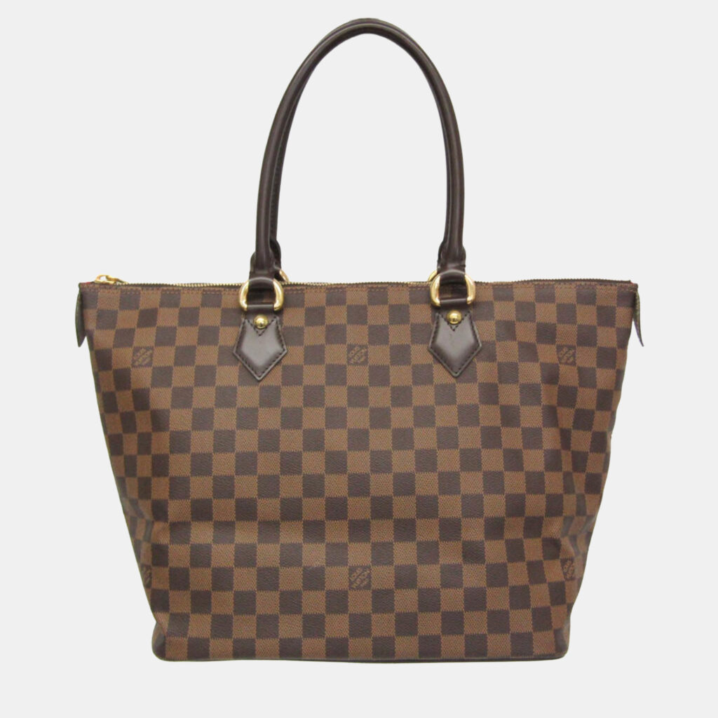 Louis Vuitton Saleya MM Brown Damier Ebene Canvas Tote Bag Louis Vuitton Saleya MM Brown Damier Ebene Canvas Tote Bag
