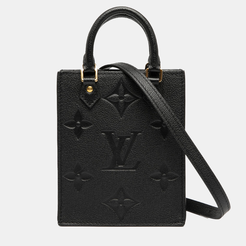 Louis Vuitton Petit Sac Plat Monogram Empreinte Leather Top Handle Bag