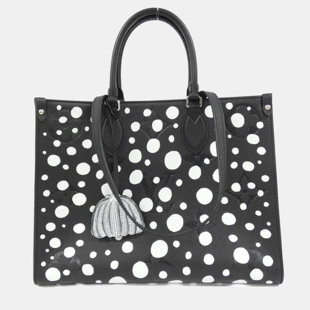 Louis Vuitton LV x YK OnTheGo MM Taurillon Leather Tote Bag Louis Vuitton LV x YK OnTheGo MM Taurillon Leather Tote Bag