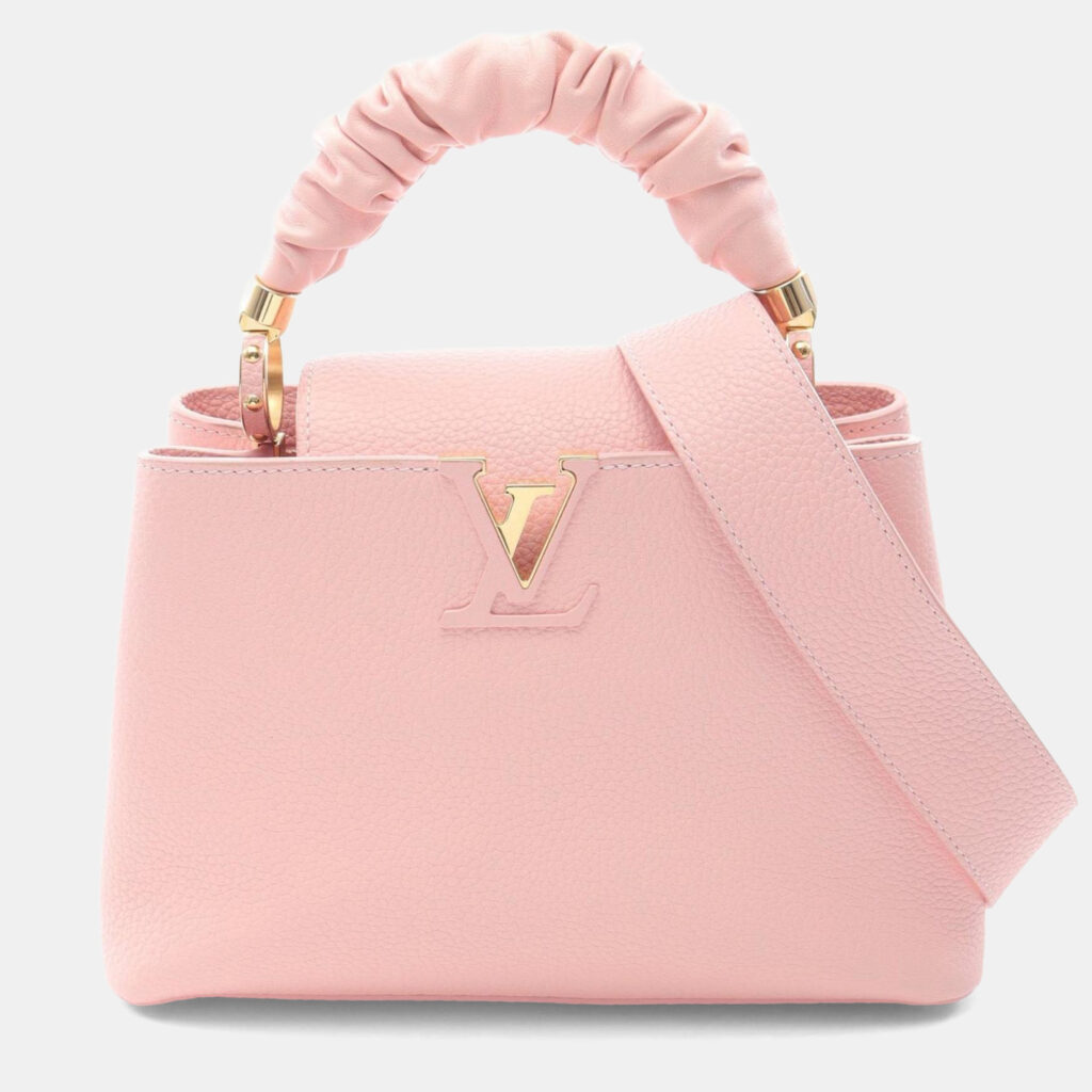 Louis Vuitton Capucines Bb Pink Taurillon Leather Top Handle Bag Louis Vuitton Capucines Bb Pink Taurillon Leather Top Handle Bag