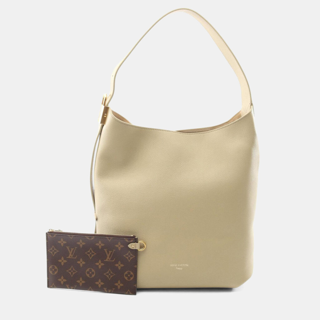 Louis Vuitton Lowkey Hobo MM Beige Leather Shoulder Bag Louis Vuitton Lowkey Hobo MM Beige Leather Shoulder Bag