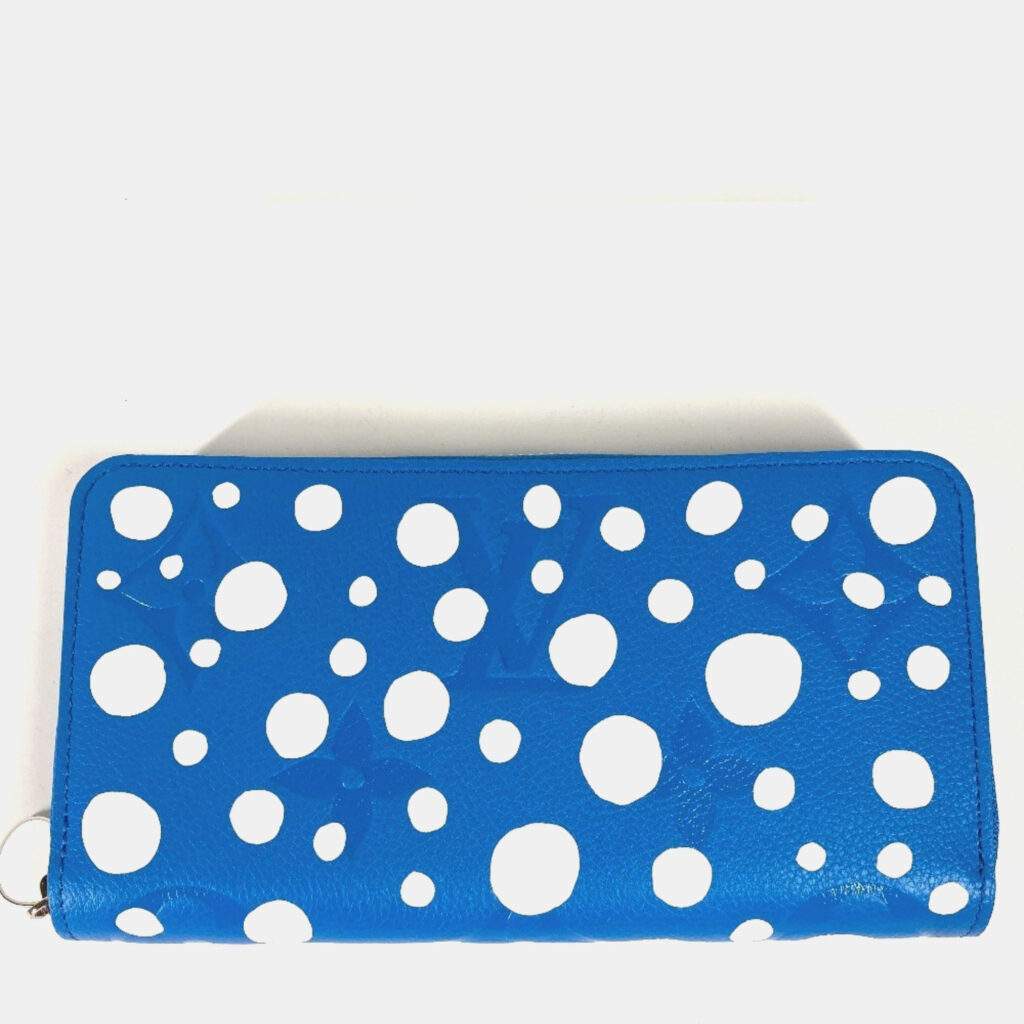 Louis Vuitton Zippy Infinity Dot Blue Monogram Empreinte Leather Long Wallet