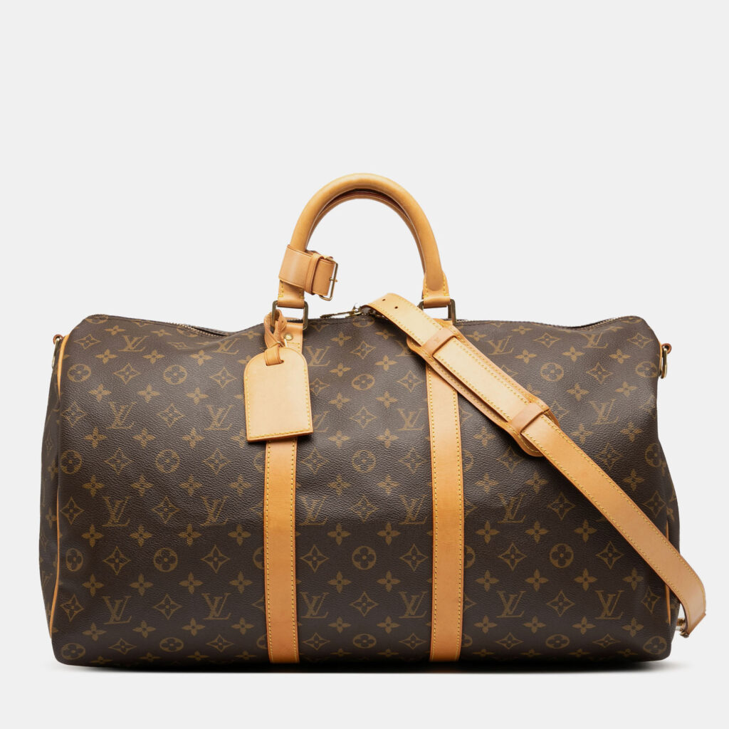 Louis Vuitton Keepall Bandouliere 50 Brown Monogram Canvas Duffel Bag Louis Vuitton Keepall Bandouliere 50 Brown Monogram Canvas Duffel Bag