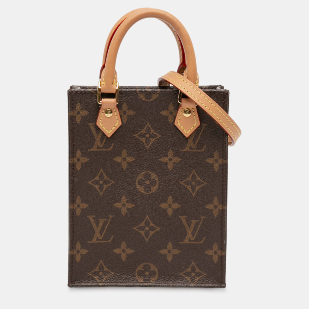 Louis Vuitton Sac Plat Petit Brown Monogram Canvas Tote Bag Louis Vuitton Sac Plat Petit Brown Monogram Canvas Tote Bag