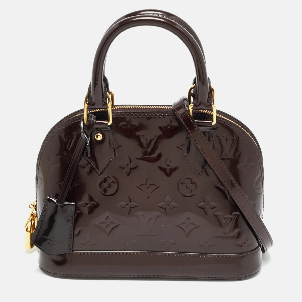 Louis Vuitton Terre D’Ombre Monogram Vernis Alma BB Bag Louis Vuitton Terre D’Ombre Monogram Vernis Alma BB Bag