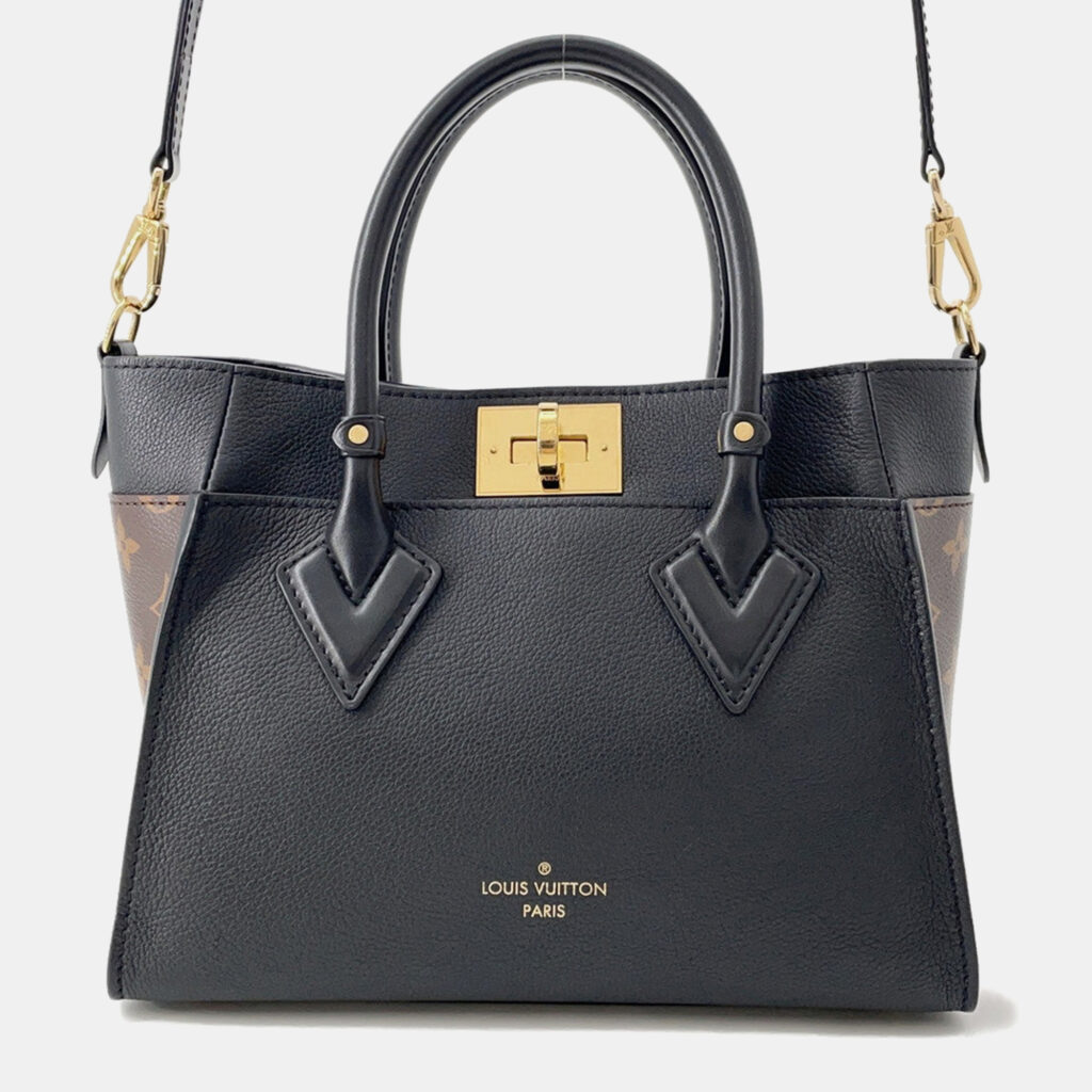 Louis Vuitton On My Side PM Black, Brown Calfskin Leather Top Handle Bag
