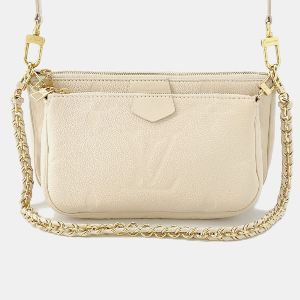 Louis Vuitton Multi Pochette Accessoires Cream Monogram Empreinte Calfskin Leather Crossbody Bag Louis Vuitton Multi Pochette Accessoires Cream Monogram Empreinte Calfskin Leather Crossbody Bag