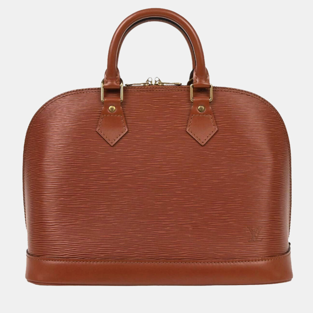 Louis Vuitton Alma Brown Epi Leather Top Handle Bag Louis Vuitton Alma Brown Epi Leather Top Handle Bag