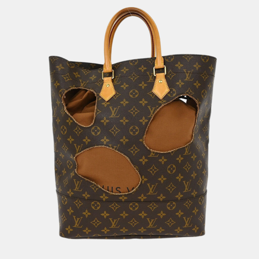 luxury-women-louis-vuitton-used-handbags-p1238395-029.jpg Louis Vuitton Comme des Garcons With Holes Monogram Canvas Tote Bag