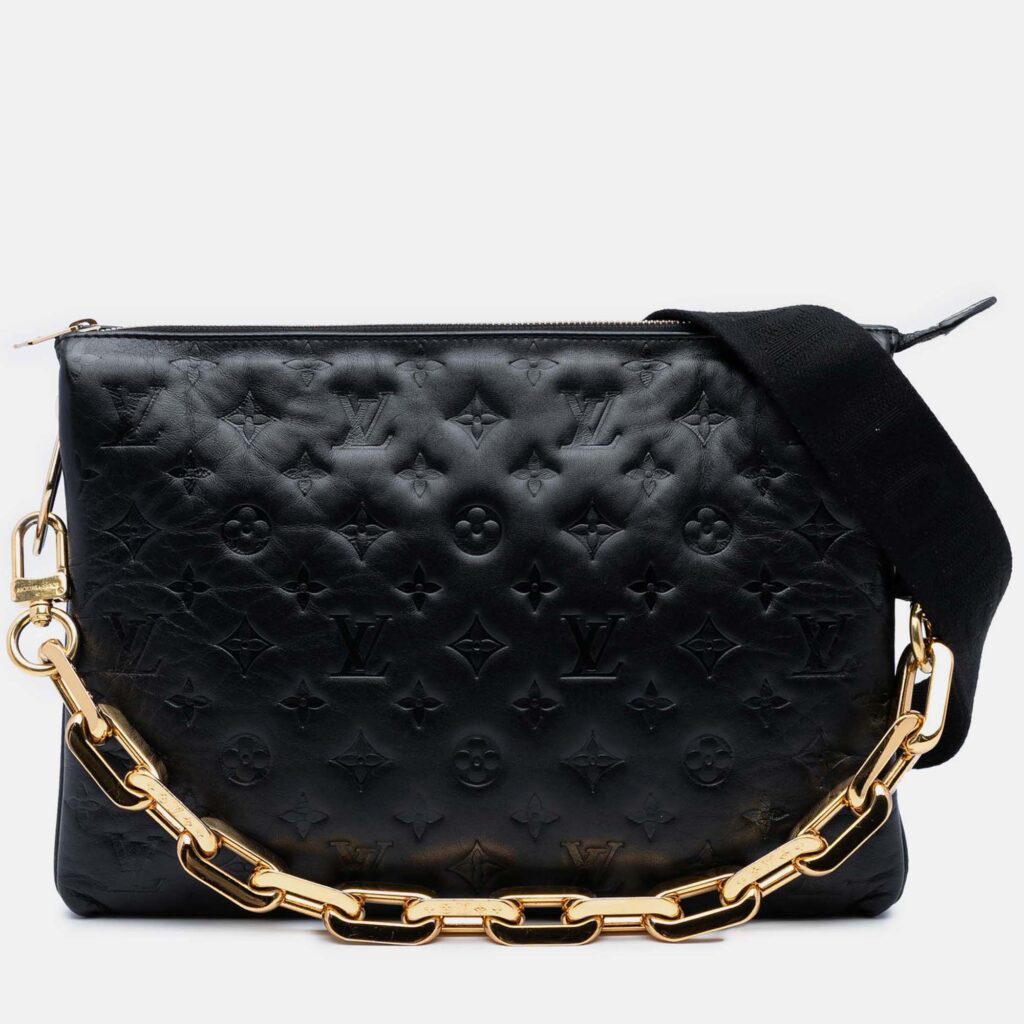 Louis Vuitton Coussin MM Monogram Embossed Puffy Lambskin Leather Shoulder Bag Louis Vuitton Coussin MM Monogram Embossed Puffy Lambskin Leather Shoulder Bag