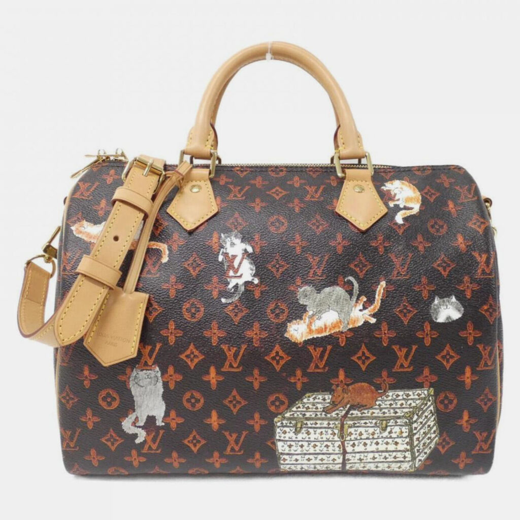 Louis Vuitton Catgram Speedy Bandouliere 30 Monogram Canvas Satchel Bag Louis Vuitton Catgram Speedy Bandouliere 30 Monogram Canvas Satchel Bag