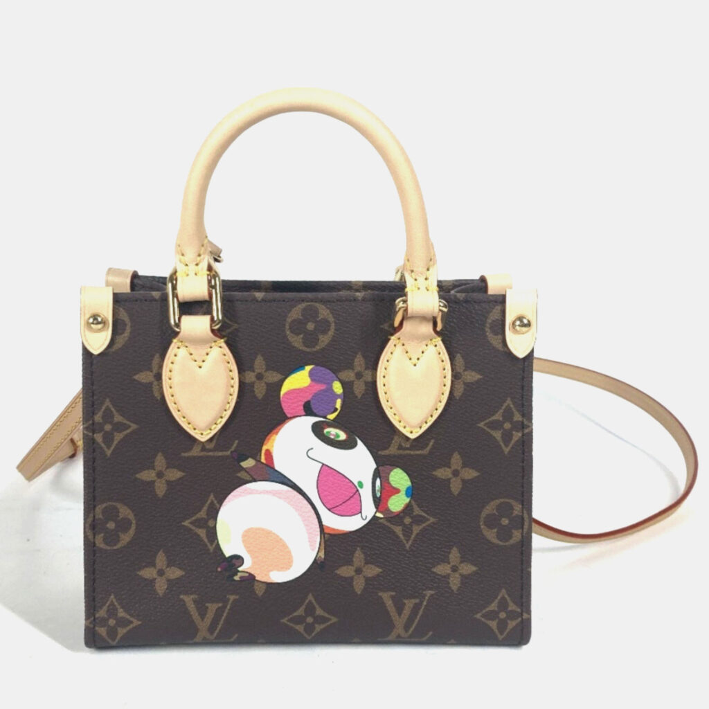 Louis Vuitton On The Go Monogram Takashi Murakami BB Brown Canvas Tote Bag Louis Vuitton On The Go Monogram Takashi Murakami BB Brown Canvas Tote Bag