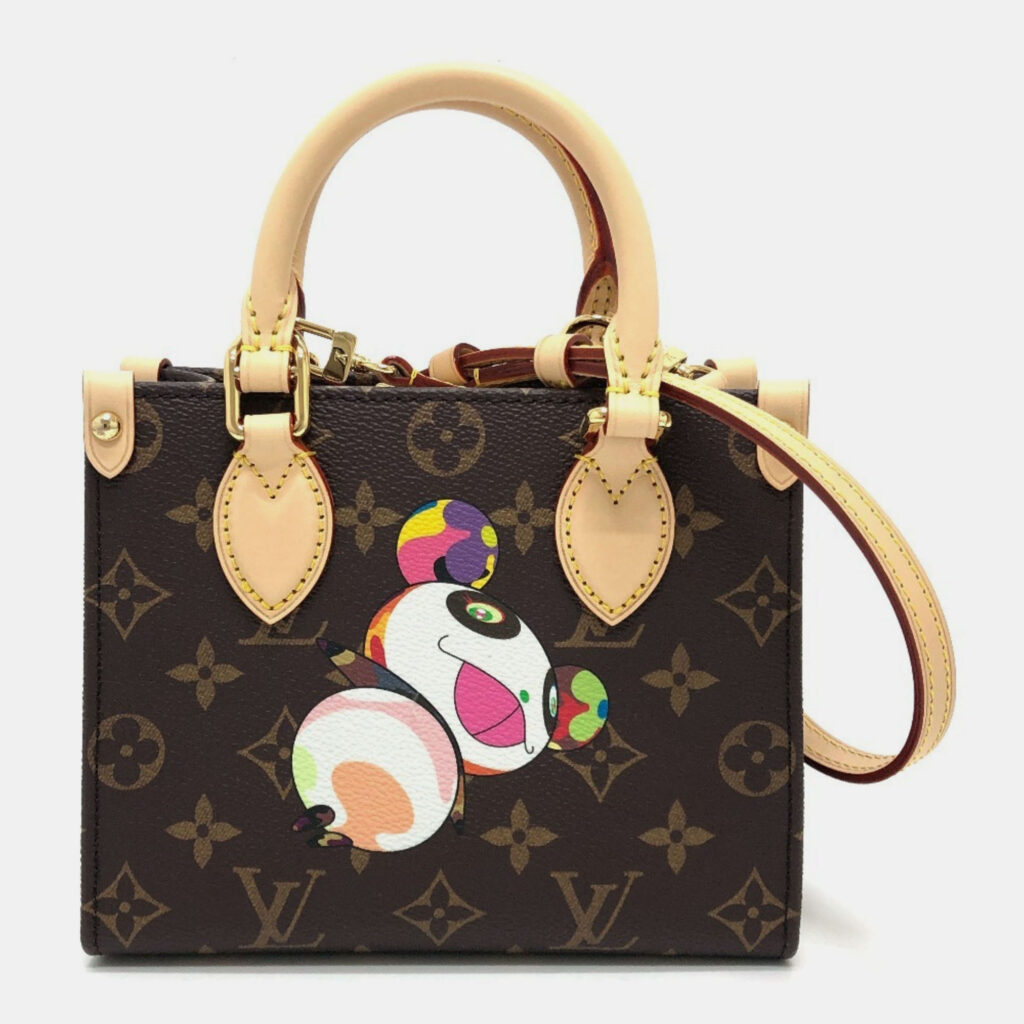 Louis Vuitton On The Go Takashi Murakami Panda Bb Brown Monogram Canvas Tote Bag Louis Vuitton On The Go Takashi Murakami Panda Bb Brown Monogram Canvas Tote Bag