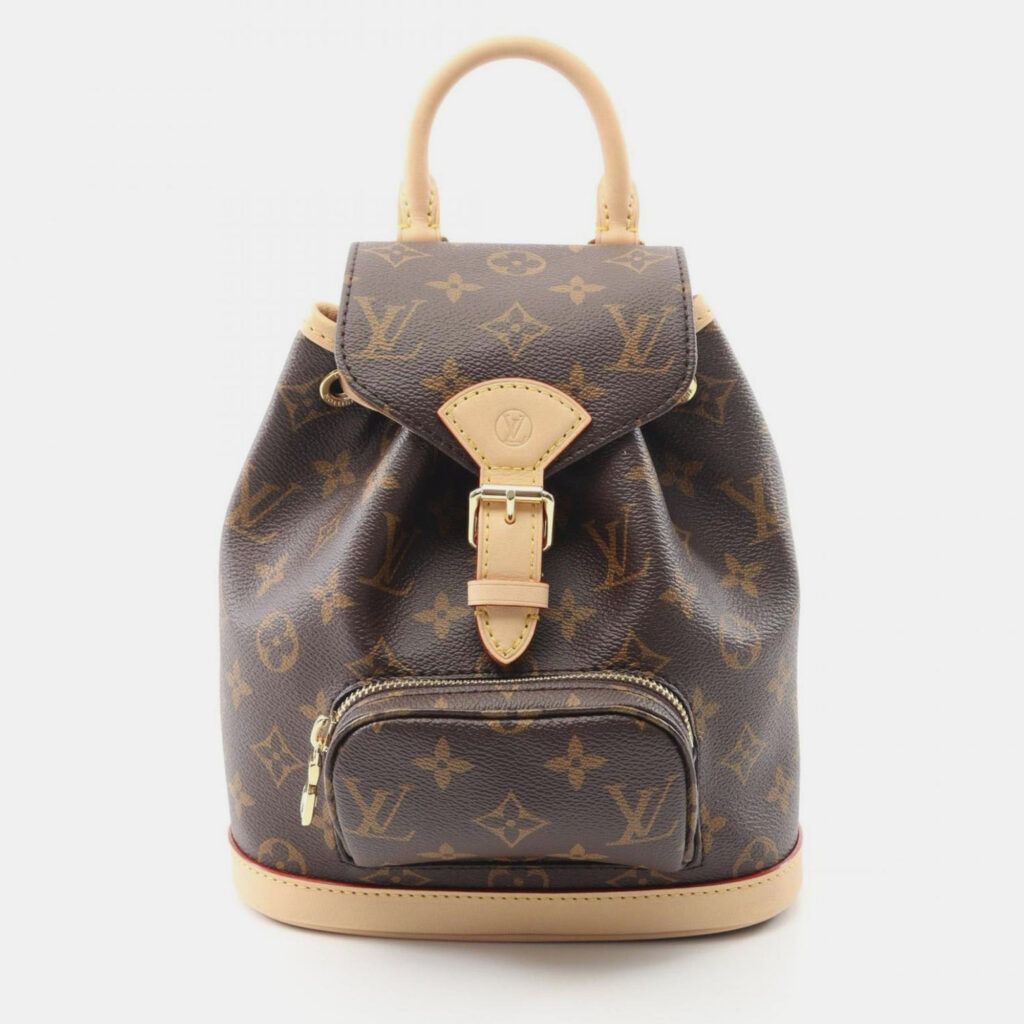 Louis Vuitton Montsouris Mini Brown Monogram Coated Canvas Leather Backpack Louis Vuitton Montsouris Mini Brown Monogram Coated Canvas Leather Backpack
