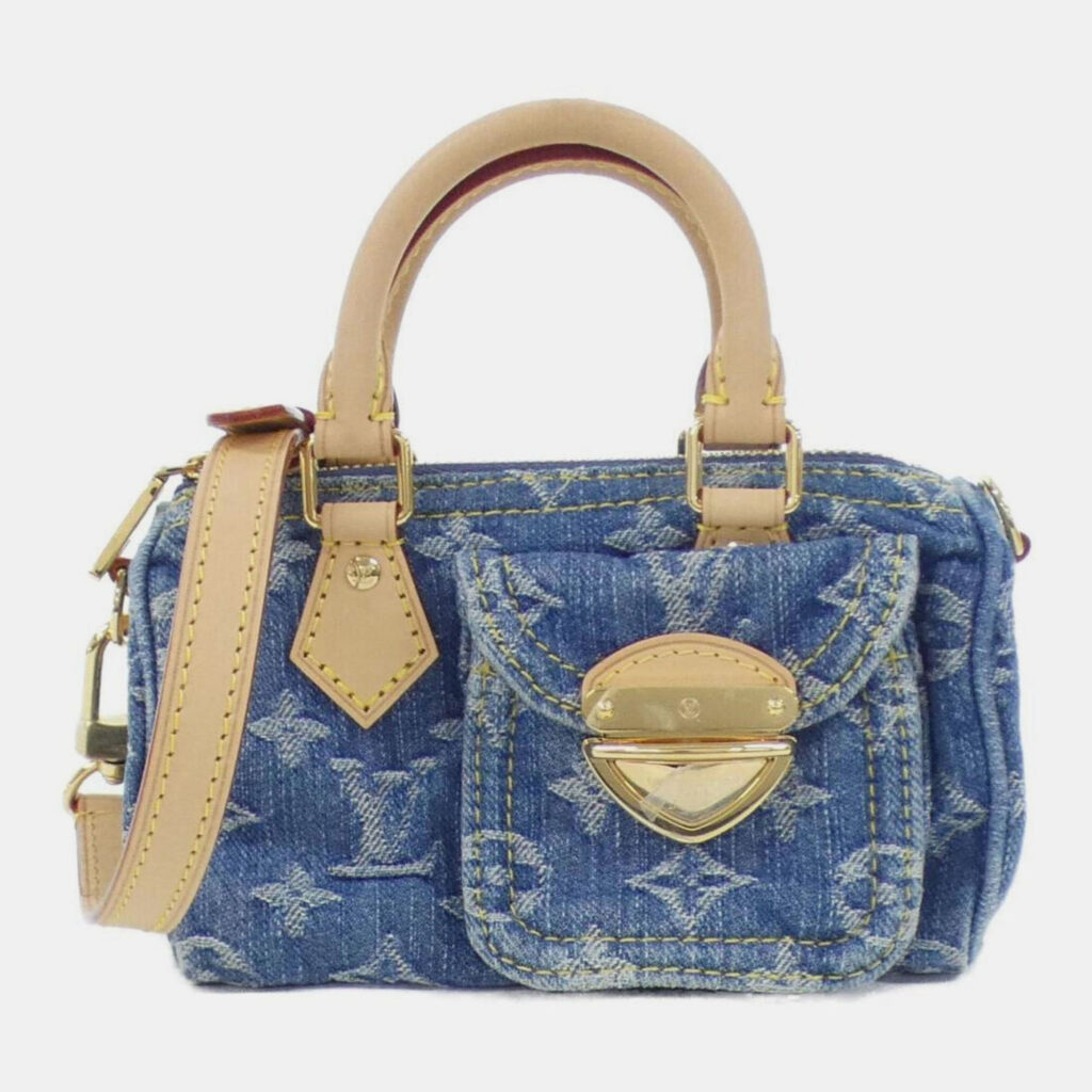 Louis Vuitton Remix Speedy Nano Monogram Denim Mini Bag Louis Vuitton Remix Speedy Nano Monogram Denim Mini Bag