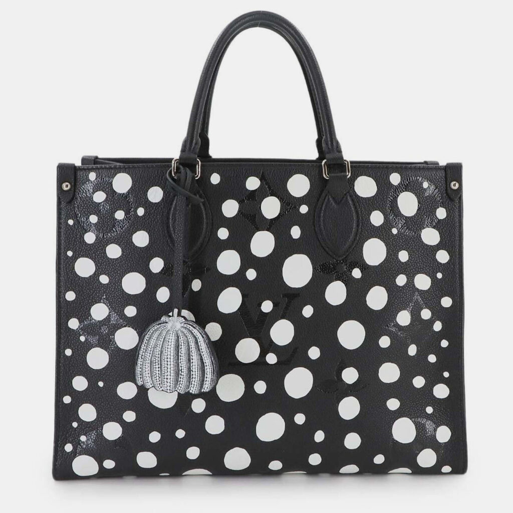 Louis Vuitton Onthego MM Black White Monogram Empreinte Leather Tote Bag Louis Vuitton Onthego MM Black White Monogram Empreinte Leather Tote Bag