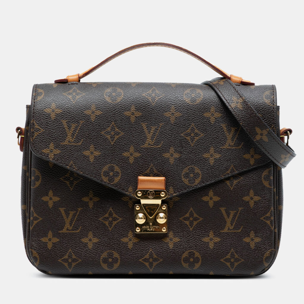 luxury-women-louis-vuitton-used-handbags-p1240955-005.jpg Louis Vuitton Pochette Metis Brown Monogram Canvas Top Handle Bag