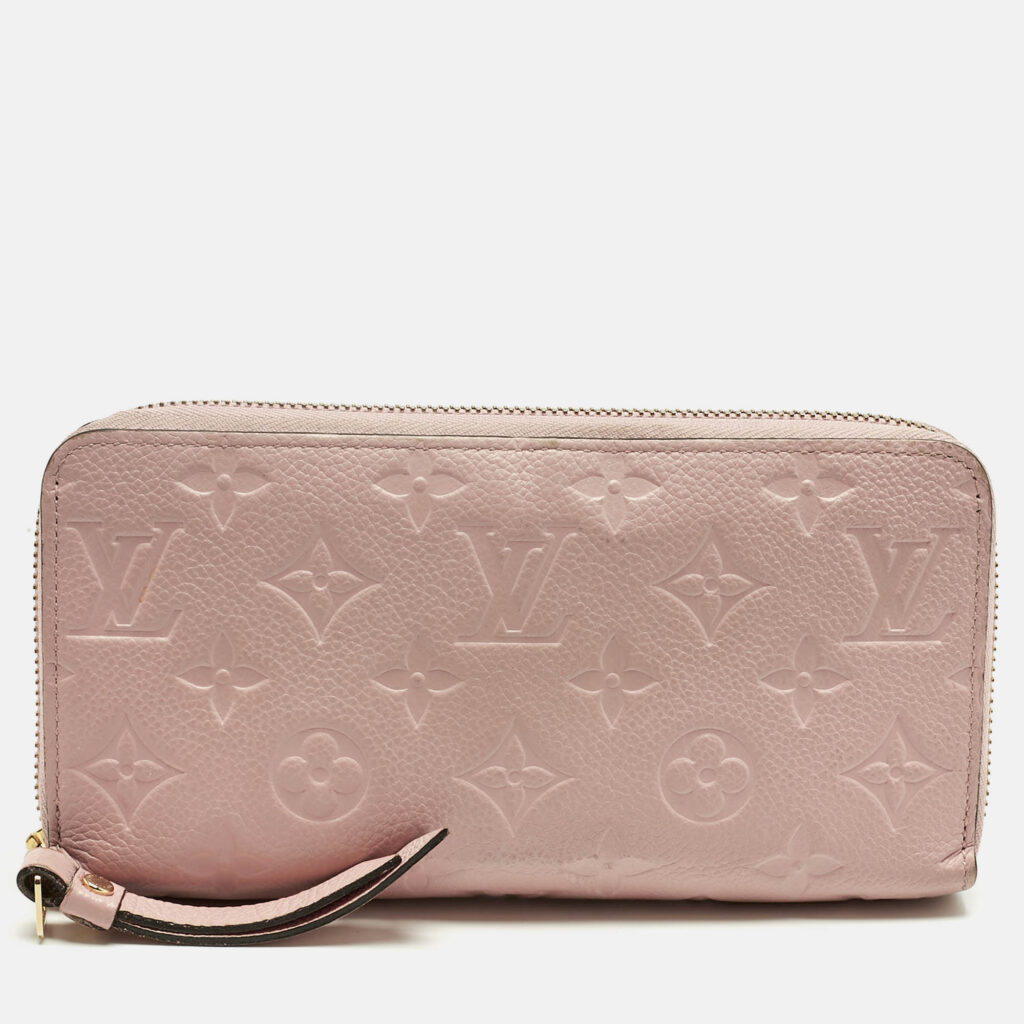 luxury-women-louis-vuitton-used-handbags-p1241091-016.jpg Louis Vuitton Rose Poudre Monogram Empreinte Leather Zippy Wallet