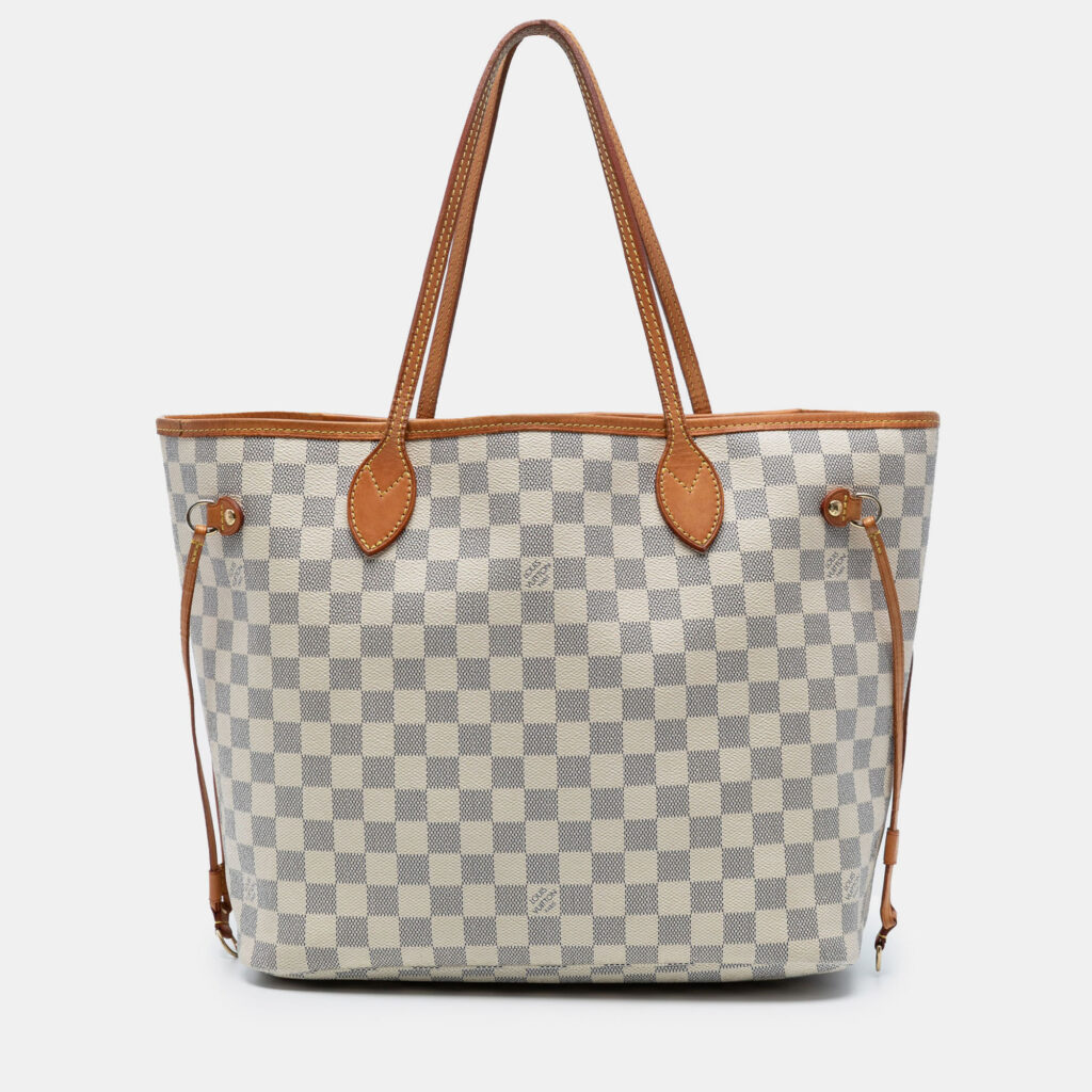 luxury-women-louis-vuitton-used-handbags-p1241261-002.jpg Louis Vuitton Neverfull MM Damier Azur Canvas Tote Bag