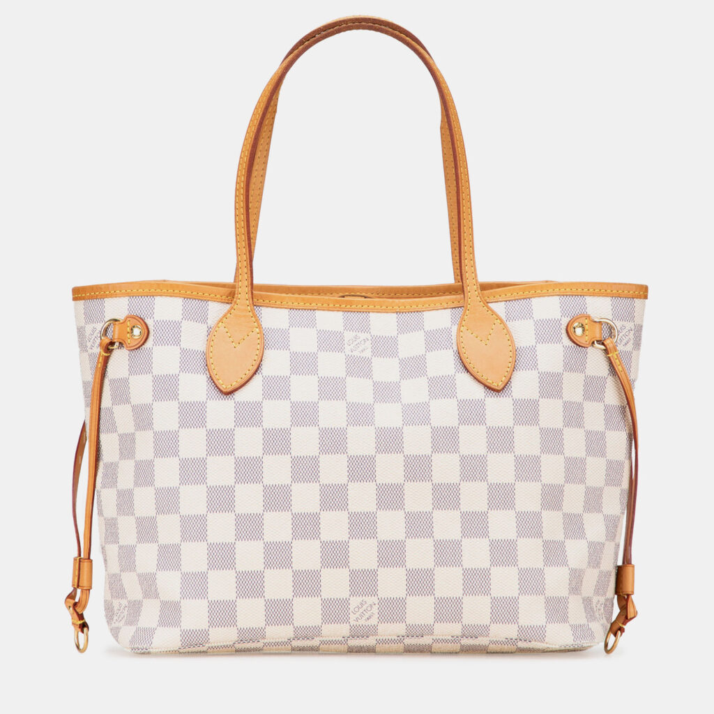 Louis Vuitton Damier Azur Neverfull PM Canvas Tote Bag Louis Vuitton Damier Azur Neverfull PM Canvas Tote Bag