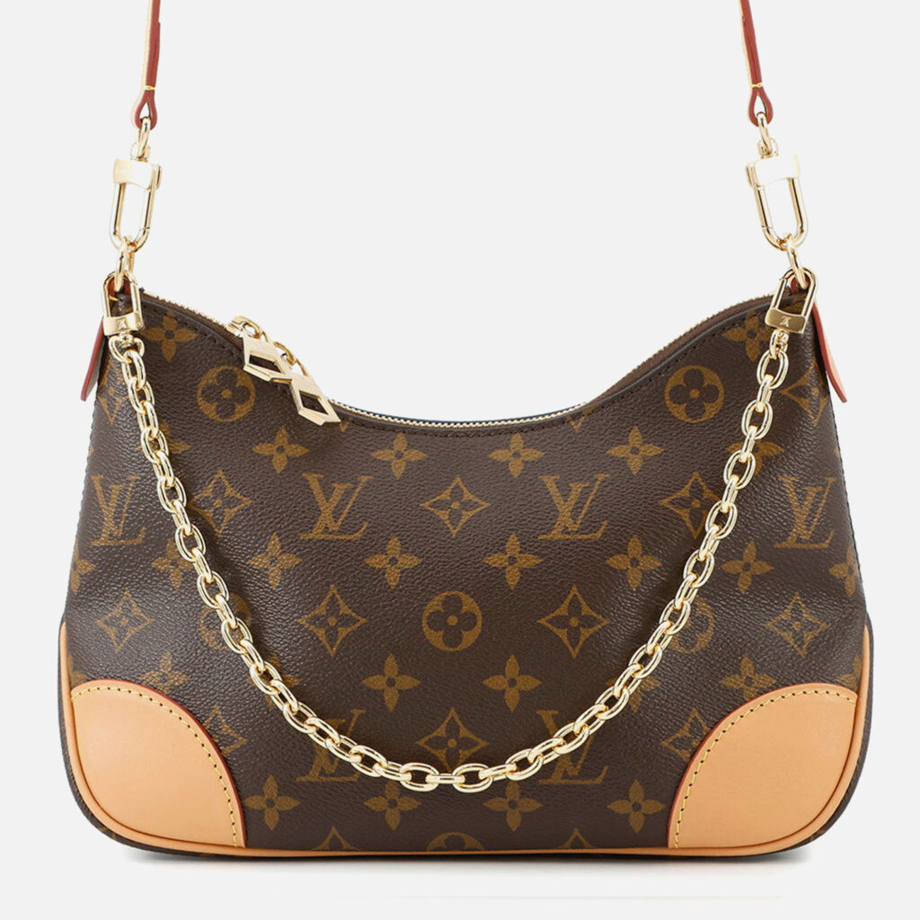 Louis Vuitton Boulogne PM Beige, Brown Monogram Canvas Shoulder Bag