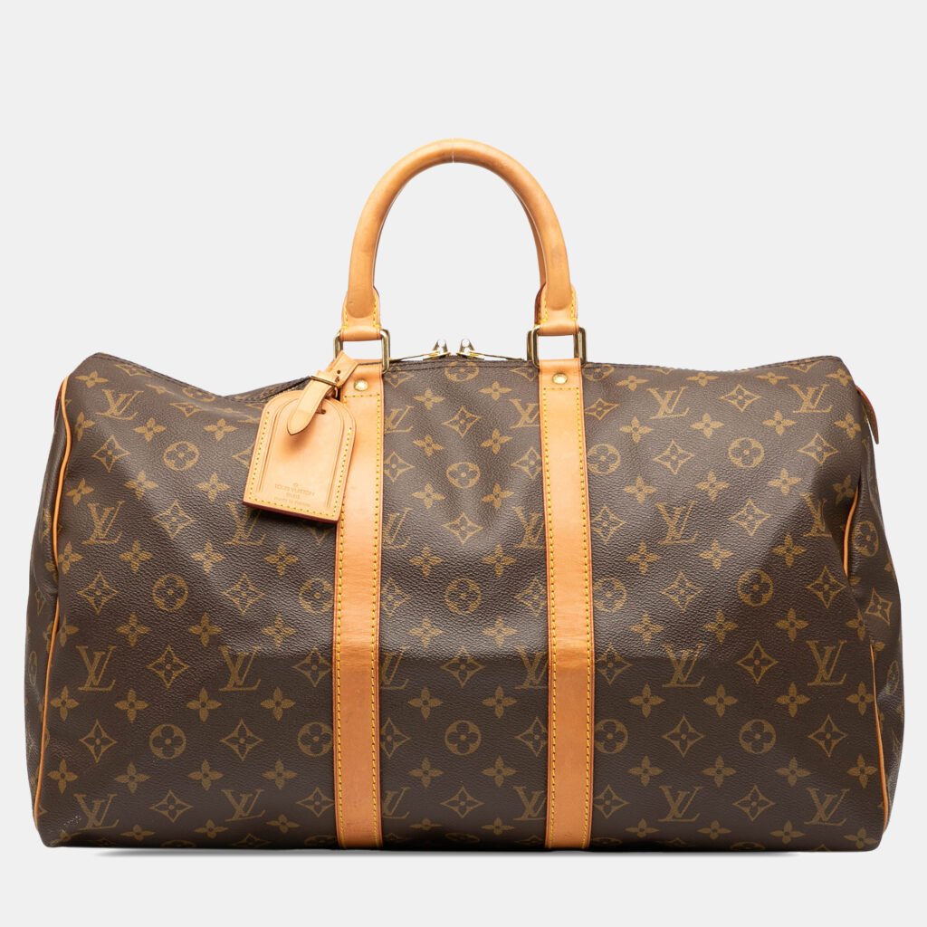 luxury-women-louis-vuitton-used-handbags-p1241857-007-1.jpg Louis Vuitton Keepall 45 Brown Monogram Canvas Duffel Bag