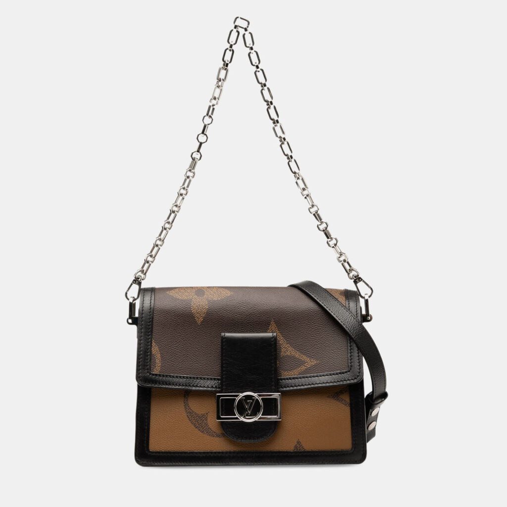 Louis Vuitton Monogram Reverse Giant Dauphine MM Shoulder Bag Louis Vuitton Monogram Reverse Giant Dauphine MM Shoulder Bag