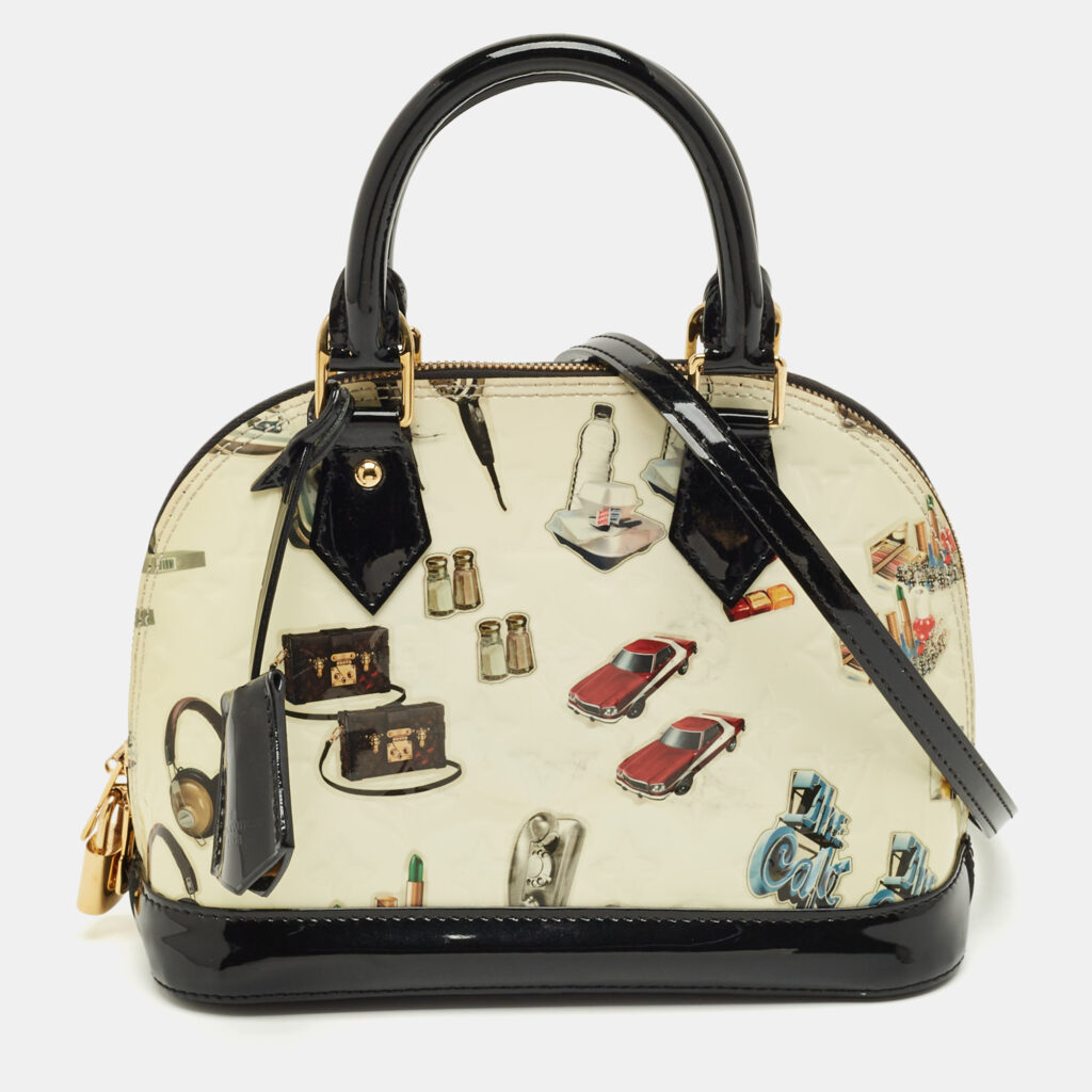 Louis Vuitton Black Monogram Vernis Stickers Alma BB Bag