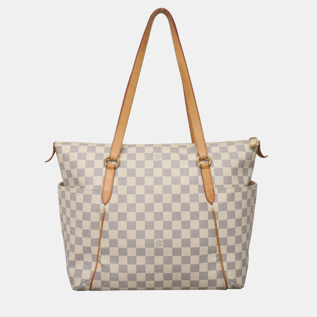 Louis Vuitton Totally MM Damier Azur Canvas Shoulder Bag Louis Vuitton Totally MM Damier Azur Canvas Shoulder Bag