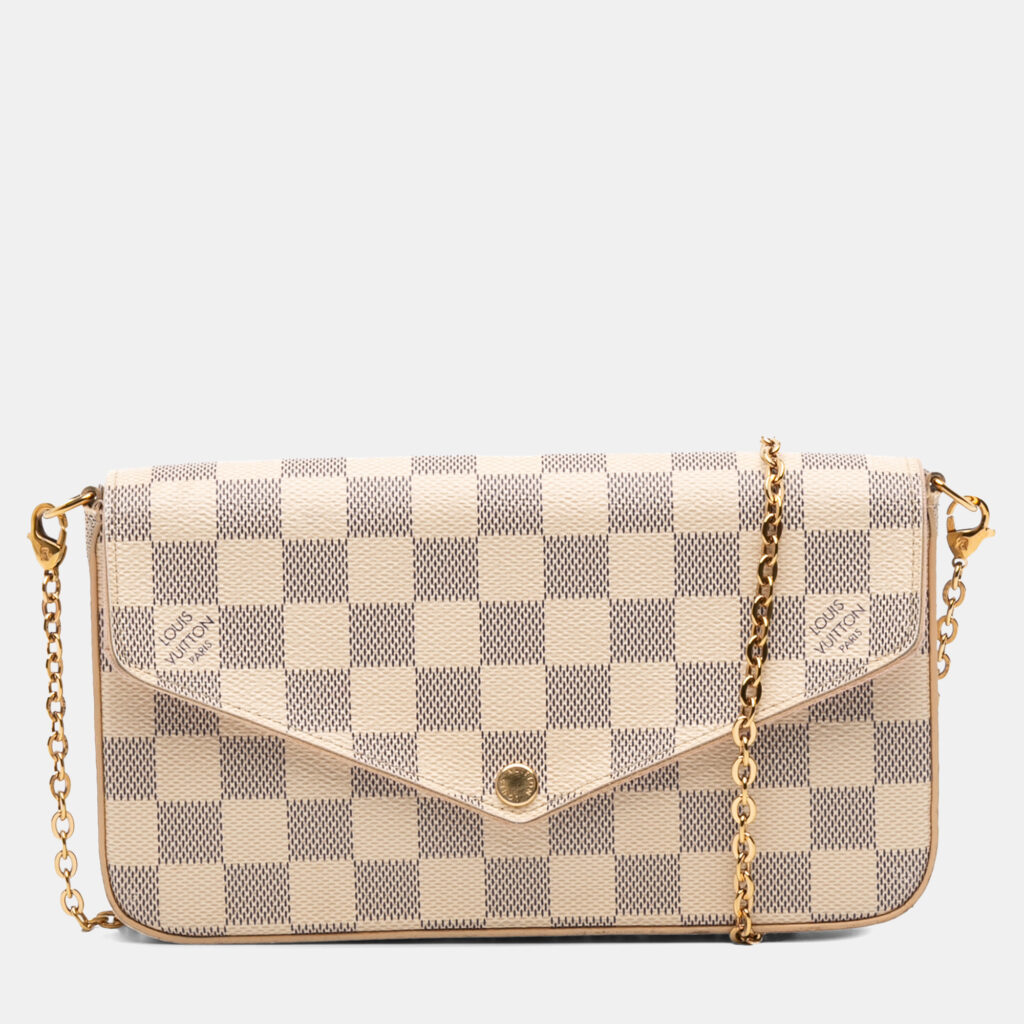 Louis Vuitton White Damier Azur Pochette Felicie Louis Vuitton White Damier Azur Pochette Felicie