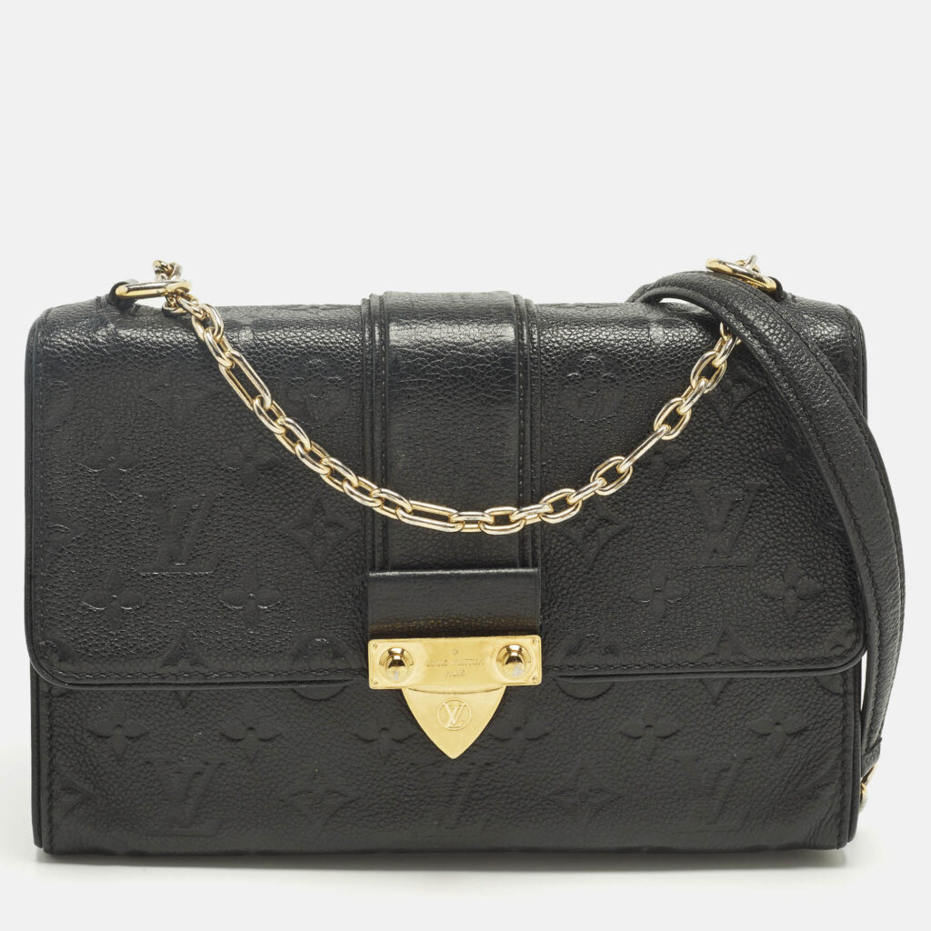 Louis Vuitton Black Monogram Empreinte Leather Saint Sulpice PM Bag Louis Vuitton Black Monogram Empreinte Leather Saint Sulpice PM Bag