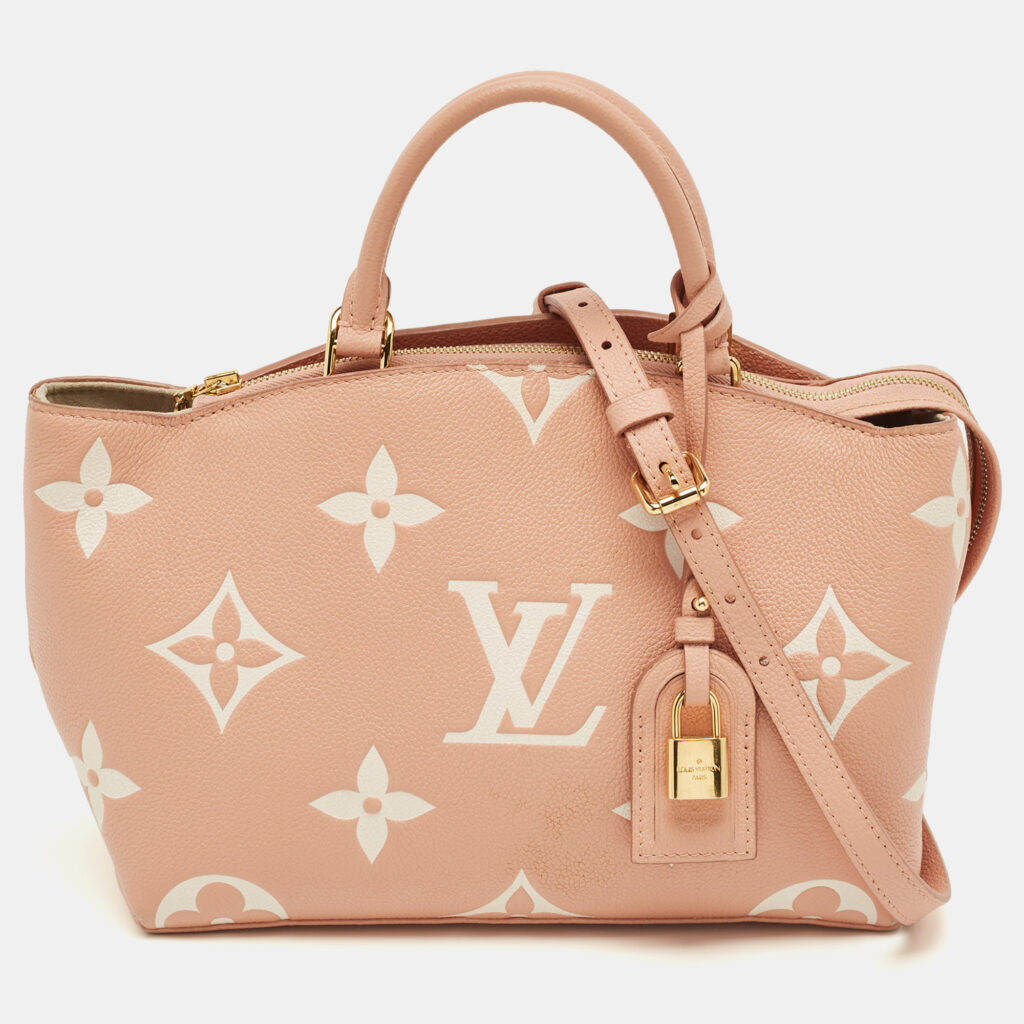 Louis Vuitton Rose Trianon Monogram Giant Empreinte Leather Petit Palais Bag Louis Vuitton Rose Trianon Monogram Giant Empreinte Leather Petit Palais Bag