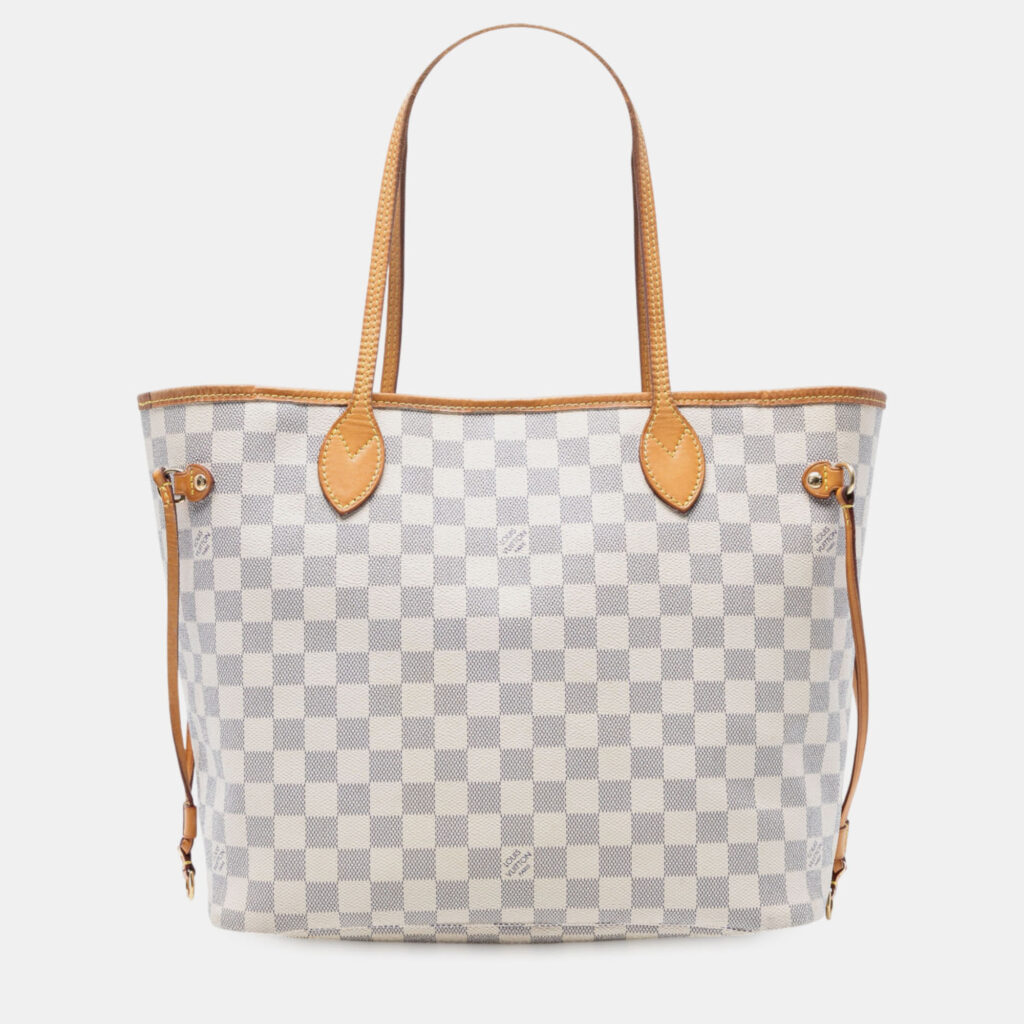 Louis Vuitton White Damier Azur Neverfull MM Louis Vuitton White Damier Azur Neverfull MM