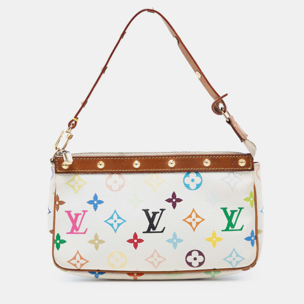 luxury-women-louis-vuitton-used-handbags-p1245921-007.jpg Louis Vuitton White Monogram Multicolore Pochette Accessoires