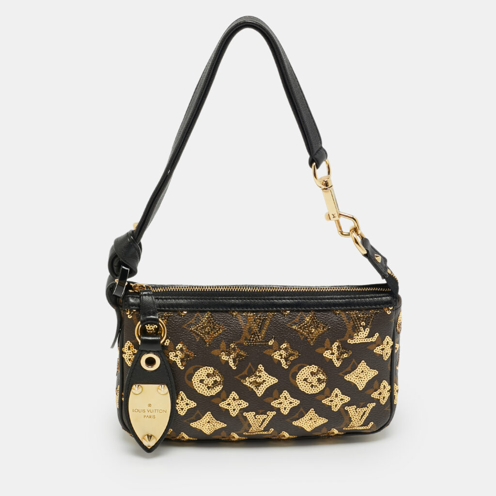 Louis Vuitton Pochette Accessoires Black Monogram Eclipse Sequins Bag