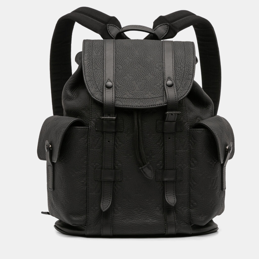 luxury-women-louis-vuitton-used-handbags-p1246085-010-1.jpg Louis Vuitton Black Monogram Empreinte Christopher Backpack PM
