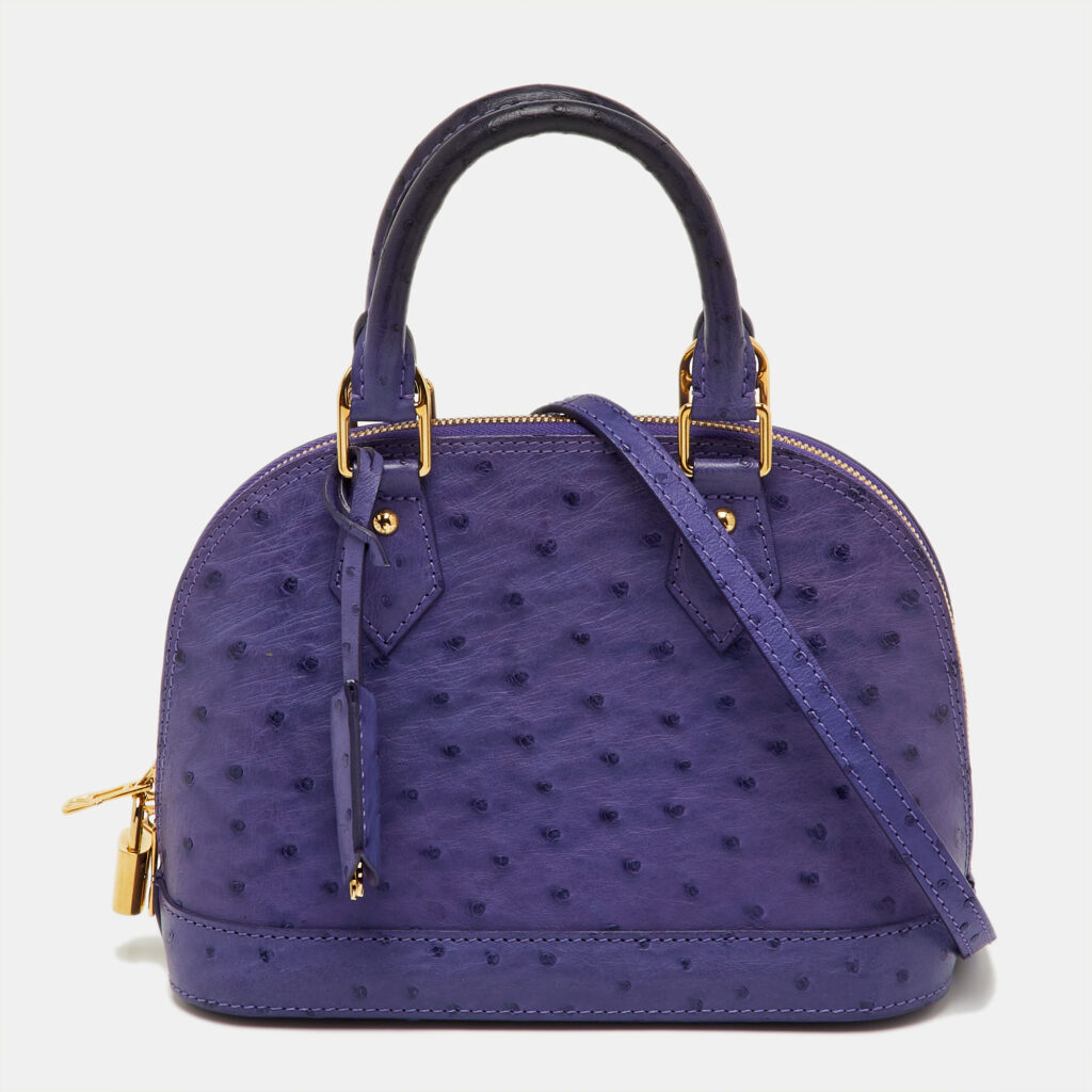 Louis Vuitton Alma BB Purple Ostrich Leather Bag