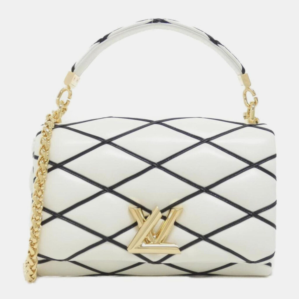 Louis Vuitton Black/White Lambskin Leather Go-14 MM Shoulder Bag Louis Vuitton Black/White Lambskin Leather Go-14 MM Shoulder Bag