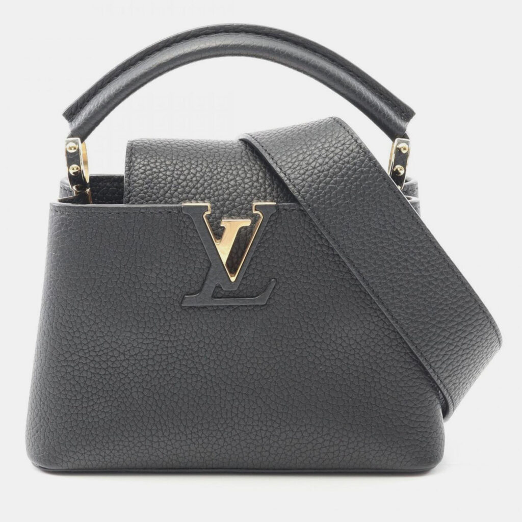 Louis Vuitton Capucines Mini Handbag Leather Black Louis Vuitton Capucines Mini Handbag Leather Black