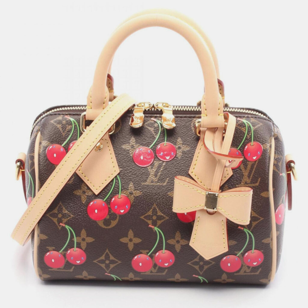Louis Vuitton Speedy 20 Handbag Coated Canvas And Leather Monogram Cherry Brown Louis Vuitton Speedy 20 Handbag Coated Canvas And Leather Monogram Cherry Brown
