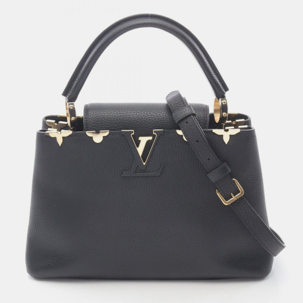 Louis Vuitton Capucines Pm Parnassaire Line Handbag In Taurillon Leather Black