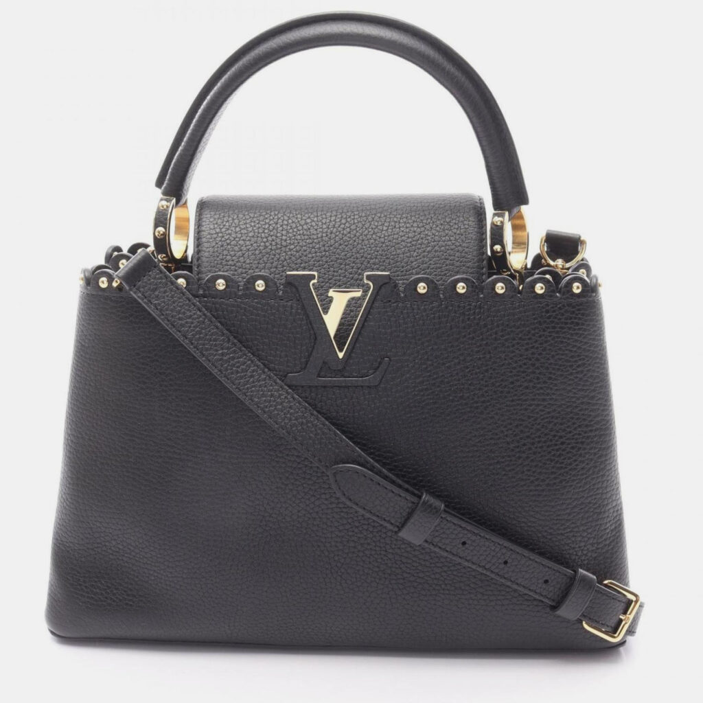 Louis Vuitton Capucines Pm Handbag In Taurillon Leather Black